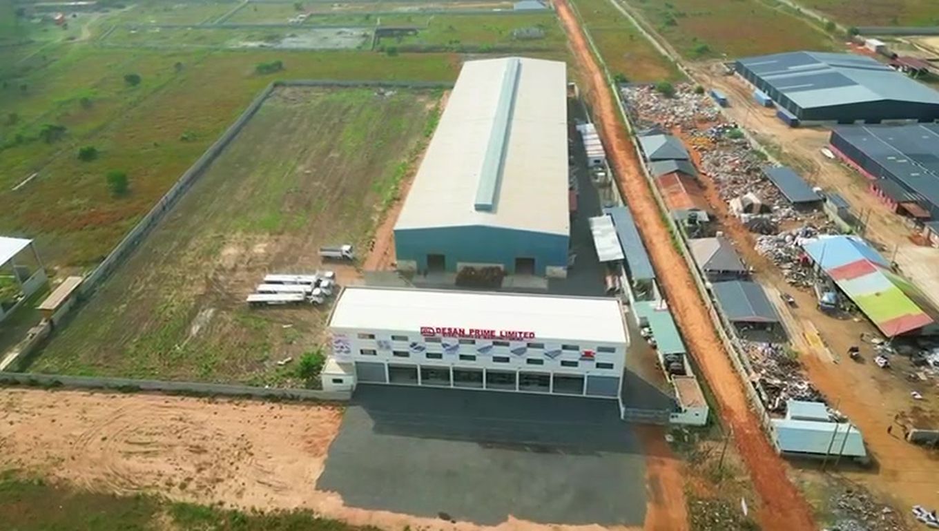 Aerial view of the Desan Prime Limited plant